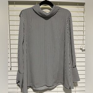 Chico’s striped mock neck blouse XL